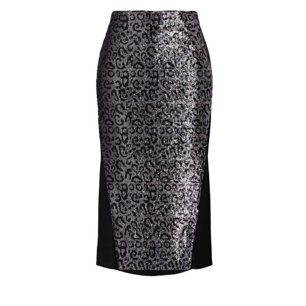 N12h First Row Sequin Midi Purple Leopard Print S… - image 3
